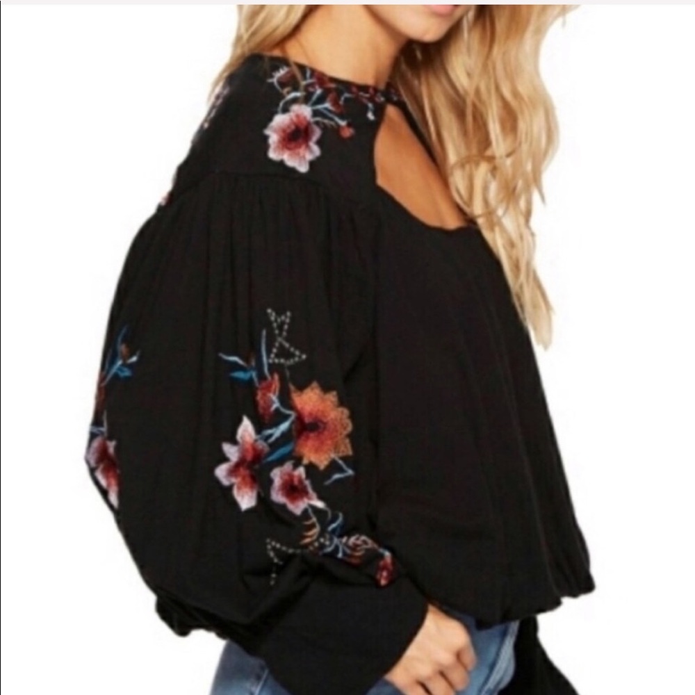 Free People | Lita Embroidered Floral Cutout Top